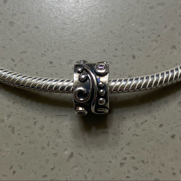 Pandora Tendril Clip Pink CZ - Picture 1 of 2